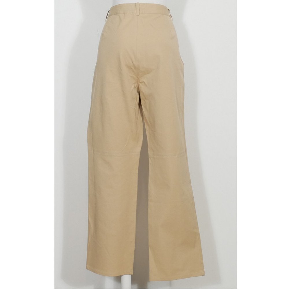 Tan Stretch Cotton Twill Straight Pants 16 - Picture 2 of 3